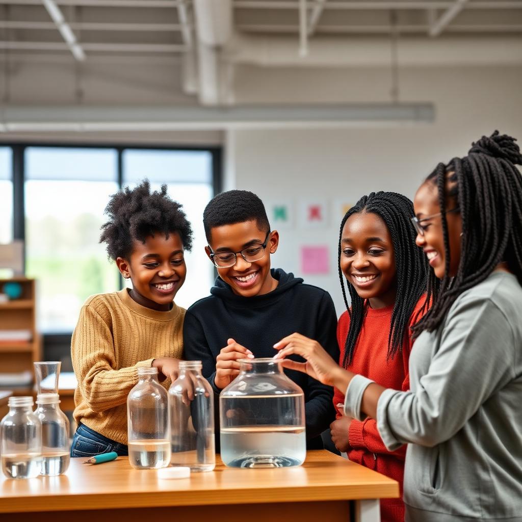Middle School students learning